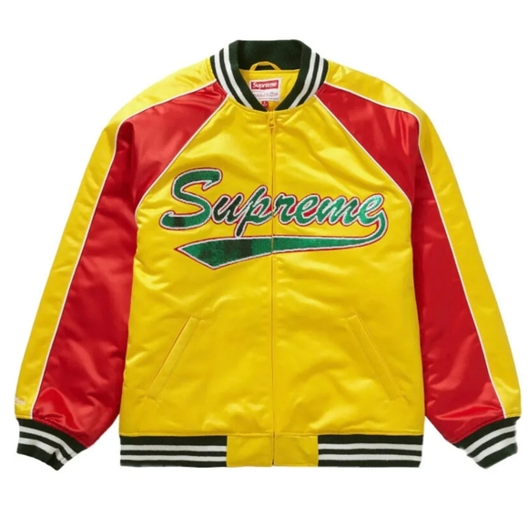 Supreme Mitchell & Ness Sequin Varsity Jacket Black Men's - SS23
